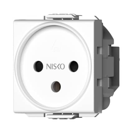 NISKO SWITCH Power Socket – Israeli 2‑Module, White